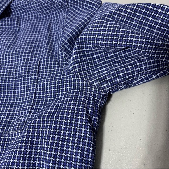 Johnston & Murphy Men's Medium Button Front Dress Casual Shirt Workwear Blue - Picture 6 of 7